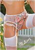 Belt of stockings La Bella 111, white red