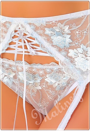 Belt of stockings La Bella 116, white light blue